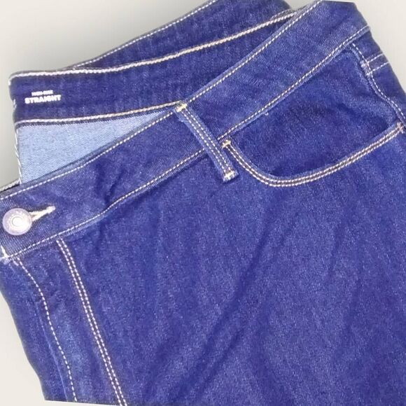 Old‎ Navy Womens Jeans Sz 22 Short High Rise Straight Stretch Streetwear Preppy - Picture 6 of 9